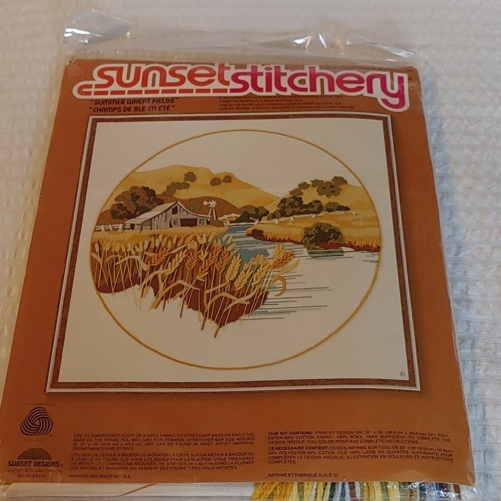 Nwot Vintage Sunset Stitchery Embroidery Kit